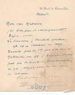Ernest Chausson lettre autographe signée La Caravane Théophile Gautier