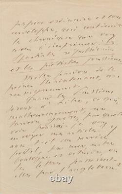 Ernest FEYDEAU Lettre autographe signée à TARBÉ DES SABLON Guerre 1870