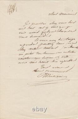 Ernest MEISSONIER Lettre autographe signée à Paul CASIMIR-PERIER