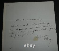 Ernest RANAN LETTRE AUTOGRAPHE SIGNÉE A MONSIEUR LEVY SUR LE JOURNAL