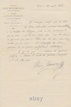 Etienne CHARAVAY Lettre autographe signée. Sur une lettre de Marie Antoinette