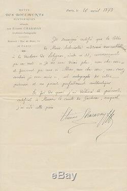 Etienne CHARAVAY Lettre autographe signée. Sur une lettre de Marie Antoinette