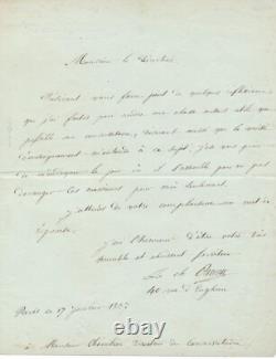 Etienne J. B. PASTOU à CHERUBINI lettre autographe signée 1837
