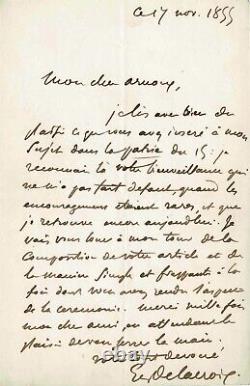 Eugène DELACROIX Lettre autographe signée L'Exposition Universelle