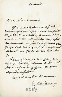 Eugène DELACROIX Lettre autographe signée au critique d'art Jules-Joseph Arnoux