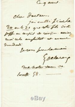 Eugène DELACROIX Lettre autographe signée circa 1854