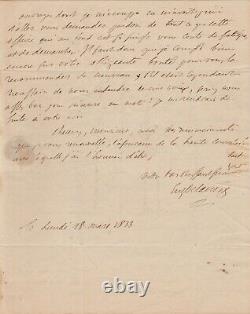 Eugène DELACROIX Longue lettre autographe signée à Félix Désiré DEHÈQUE RARE