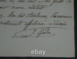 Eugène GODIN LETTRE AUTOGRAPHE SIGNÉE À ASSELINEAU, le 28 novembre