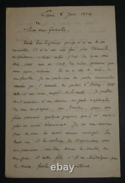 Eugène IMBERT LETTRE AUTOGRAPHE SIGNÉE A GONZALLE PARIS 1874