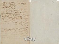 Eugène Isabey peintre lettre autographe signée 1851 portrait jeune fille
