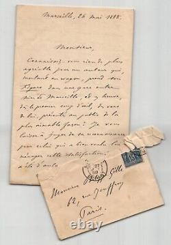 Eugène Manuel DEUX LETTRES AUTOGRAPHES SIGNÉES À Philippe Gille 1888 & 1899