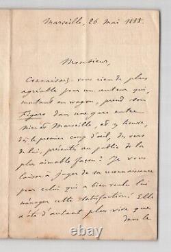 Eugène Manuel DEUX LETTRES AUTOGRAPHES SIGNÉES À Philippe Gille 1888 & 1899