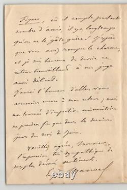 Eugène Manuel DEUX LETTRES AUTOGRAPHES SIGNÉES À Philippe Gille 1888 & 1899