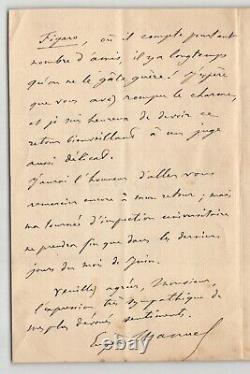 Eugène Manuel DEUX LETTRES AUTOGRAPHES SIGNÉES À Philippe Gille 1888 & 1899