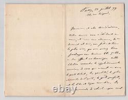 Eugène Manuel DEUX LETTRES AUTOGRAPHES SIGNÉES À Philippe Gille 1888 & 1899