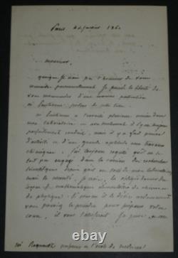 Eugène Michel CHEVREUL, Chimiste LETTRE AUTOGRAPHE SIGNÉE Paris 1860, 2 PAGES