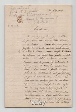 Eugène REBOUL Lettre autographe signée Edmond About Assurance 1864