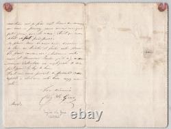 Eugénie La Grua Lettre autographe signée, 1ère représentation à l'opéra 1852