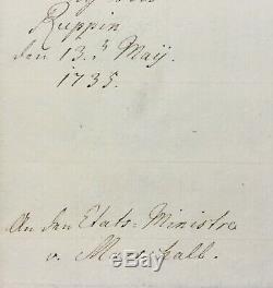 FREDERIC Le Grand FRIEDRICH II Signed letter Lettre signée 1735