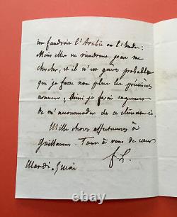 Félicité de LAMMENAIS Lettre autographe signée au baron de Vitrolles