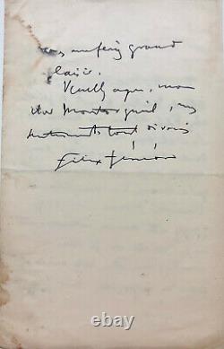 Félix FÉNÉON Lettre autographe signée sur Le Socialisme en Angleterre (1897)