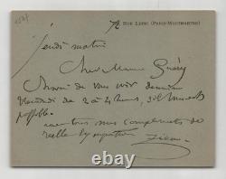Félix Ziem Carte lettre autographe signée Rendez-vous amical 1901