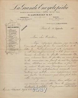 Ferdinand-Camille DREYFUS Lettre signée à Charles-Ange LAISANT
