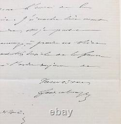 Ferdinand de LESSEPS Lettre autographe signée relative à la Chine (1885)