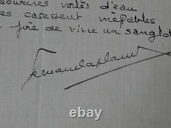 Fernand LAPLAUD Lettre autographe signée à Armand GODOY + 2 poèmes, 1930