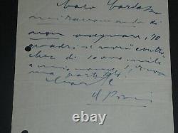 Filippo De Pisis Lettre autographe signée avec entête (FEDRO XXIII.) 1956