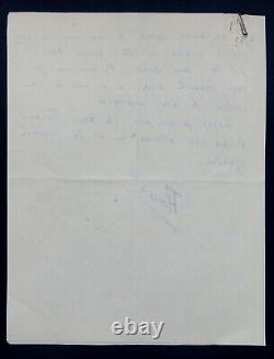 Florise LONDRES LETTRE AUTOGRAPHE SIGNÉE, À Henri BEREAUD, NOVEMBRE 1939