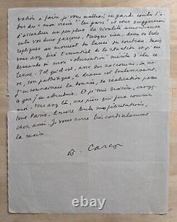 Francis Carco lettre manuscrite signée autographe signed letter 1947