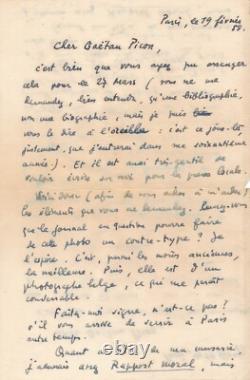 Francis PONGE prépare une causerie lettre autographe signée à Gaëtan Picon