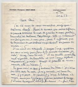 François Aman-Jean Lot de 2 lettres autographes signées à Pierre Lhoste 1963