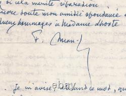 François Aman-Jean Lot de 2 lettres autographes signées à Pierre Lhoste 1963