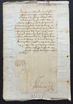 François Ier Roi de France Document + lettre signée 1536