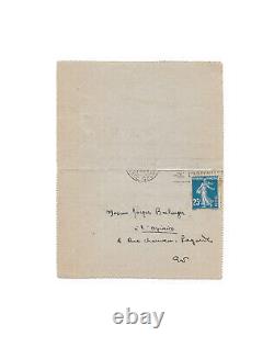 François MAURIAC / Lettre autographe signée / La Chair et le Sang / Roman / 1920