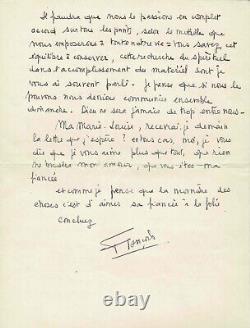 François MITTERRAND Lettre autographe signée à son amante. 19 Janvier 1939