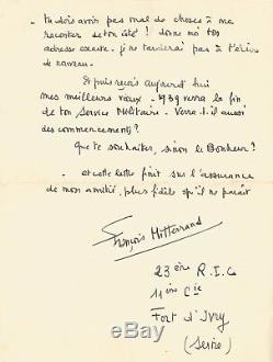 François MITTERRAND / Lettre autographe signée de jeunesse. 1938