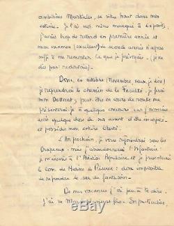 François MITTERRAND / Rare lettre autographe signée de jeunesse. 1937