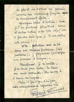 François MITTERRAND / Rare lettre autographe signée de jeunesse. 1938