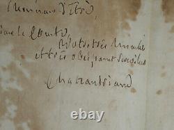François René de Chateaubriand Rare lettre autographe signée 1827