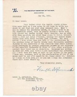 Franklin D. ROOSEVELT Lettre signée Washington, 25 mai 1914 États-Unis