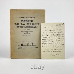 Franz Hellens Poésie De La Veille. Envoi + Lettre Autographe Signés. Nrf Eo