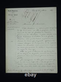 GARDE IMPERIALE lettre manuscrite signée à Canrobert Exposition Universell