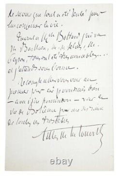 GILLES DE LA TOURETTE Lettre autographe signée Mort Daudet MANUSCRIT 1897