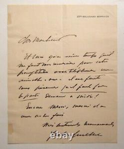 GUILBERT Yvette. Lettre autographe signée (vers 1910) CHANSONS, CAFE-CONCERT