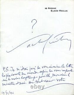GUITRY Lettre autographe signée Edition originale 1956