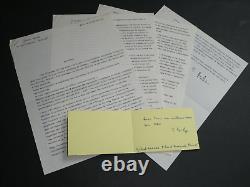 Gabriel ARANDA LETTRE DACTYLOGRAPHIÉE SIGNÉE & CARTE AUTOGRAPHE SIGNÉE 1962/1963