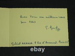 Gabriel ARANDA LETTRE DACTYLOGRAPHIÉE SIGNÉE & CARTE AUTOGRAPHE SIGNÉE 1962/1963